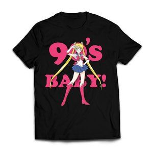 Vintage Inspired Black 90's Baby Sailor Moon Tee